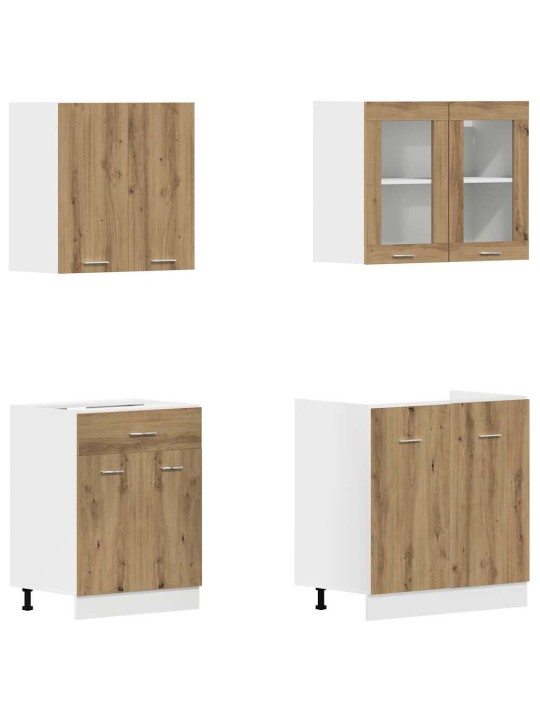 4dílná kuchyňská linka dub artisan kompozitní dřevo