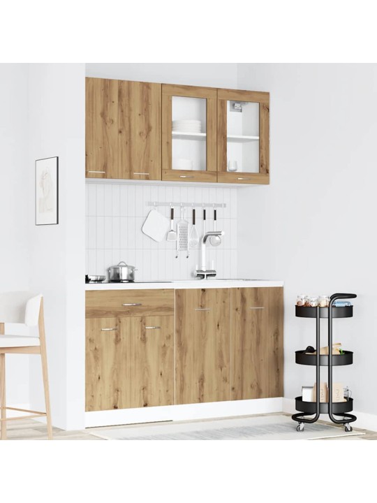 4dílná kuchyňská linka dub artisan kompozitní dřevo