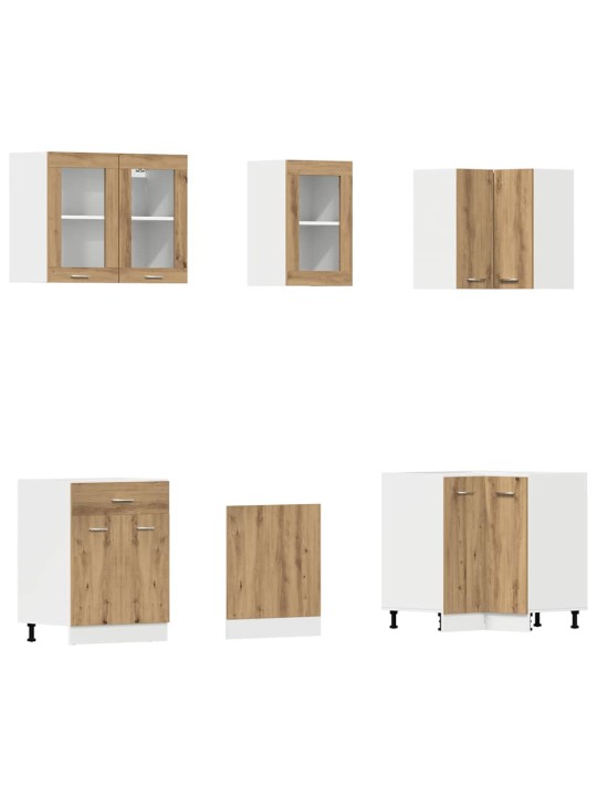 11dílná sada kuchyňských skříněk dub artisan kompozit