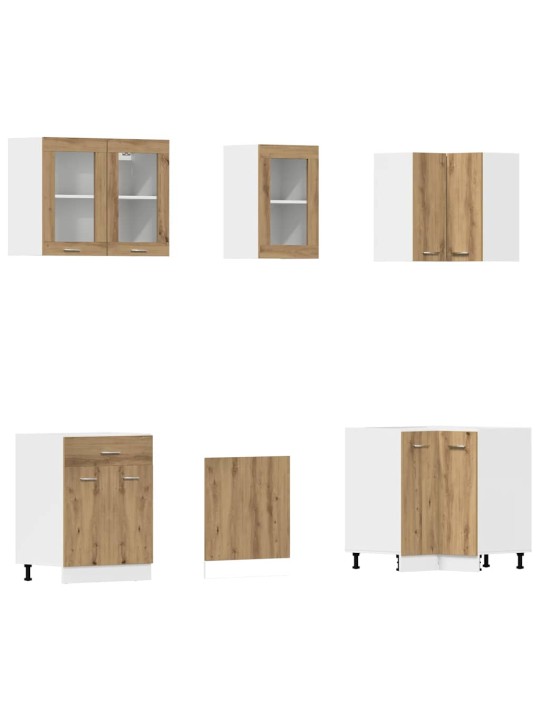 11dílná sada kuchyňských skříněk dub artisan kompozit