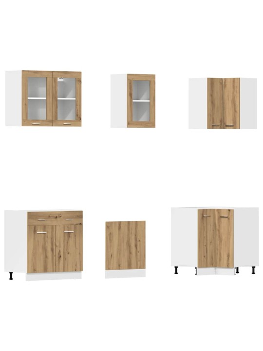 11dílná sada kuchyňských skříněk dub artisan kompozit