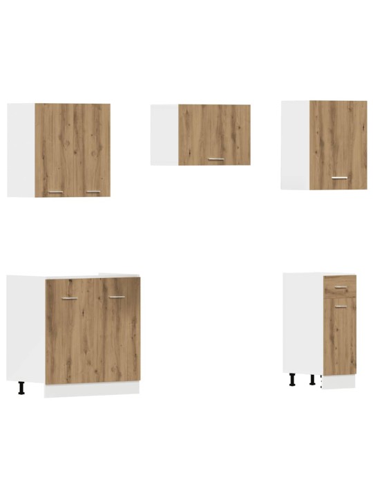 11dílná sada kuchyňských skříněk dub artisan kompozit