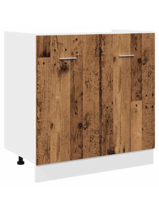 Sada 11dílná kuchyňských skříněk old wood kompozitní dřevo