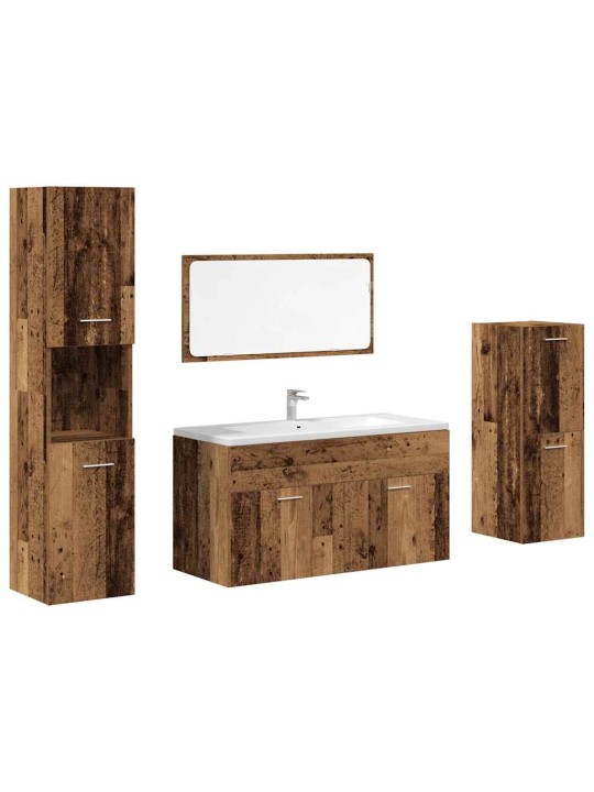 4dílná koupelnová sestava old wood kompozitní dřevo