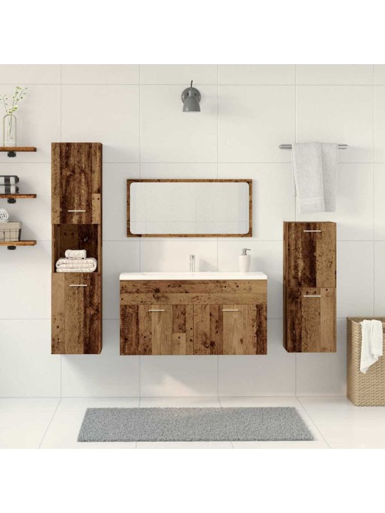 4dílná koupelnová sestava old wood kompozitní dřevo