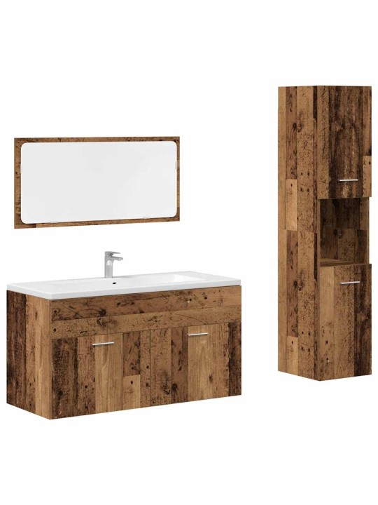 3dílná koupelnová sestava old wood kompozitní dřevo