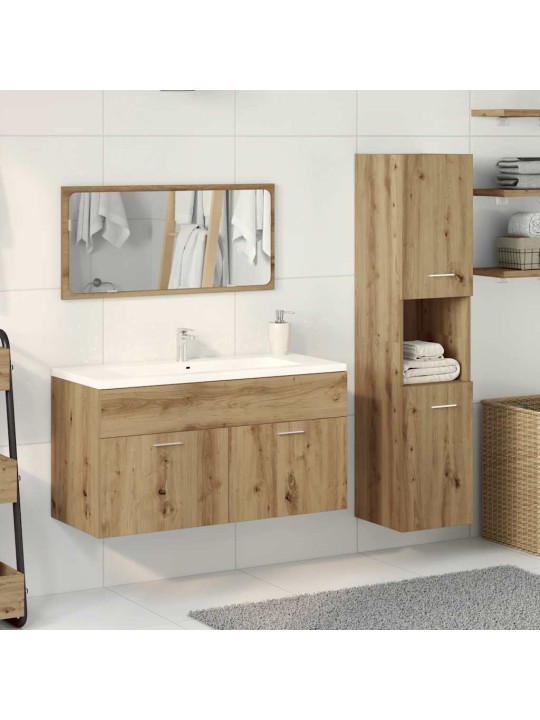 3dílná koupelnová sestava dub artisan kompozitní dřevo