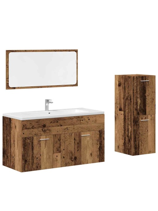 3dílná koupelnová sestava old wood kompozitní dřevo