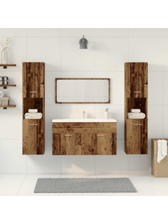 4dílná koupelnová sestava old wood kompozitní dřevo