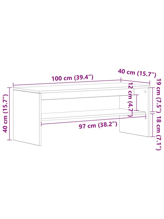 Tv skříňka kouřový dub 100 x 40 x 40 cm kompozitní dřevo