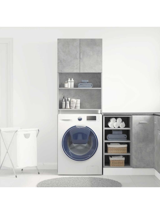 Skříňka na pračku concrete grey 64x24x190 cm dřevěná konstrukce