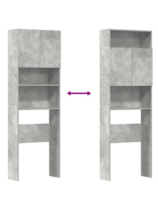 Skříňka na pračku concrete grey 64x24x190 cm dřevěná konstrukce