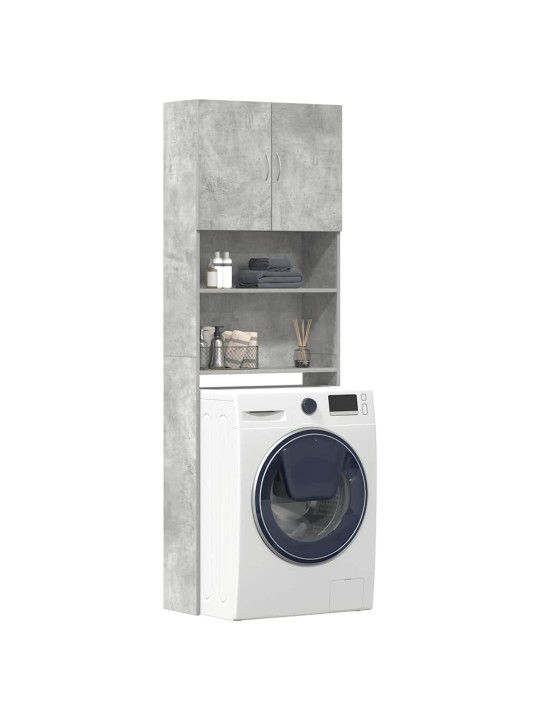 Skříňka na pračku concrete grey 64x24x190 cm dřevěná konstrukce