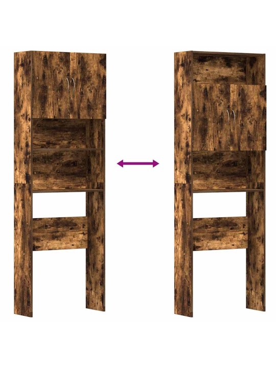 Skříňka na pračku smoked oak 64x24x190 cm dřevěná konstrukce
