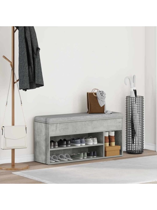 Botník betonově šedý 102x30,5x45 cm kompozitní dřevo