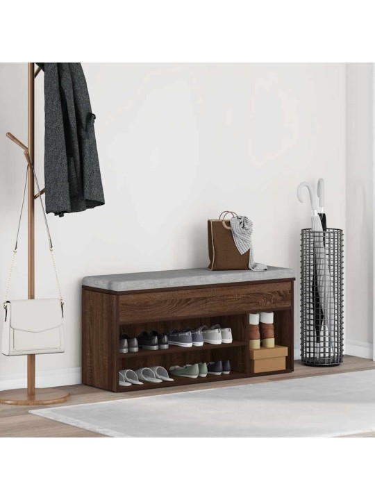 Lavice s botníkem hnědý dub 102x30,5x45 cm kompozitní dřevo
