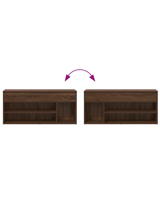 Lavice s botníkem hnědý dub 102x30,5x45 cm kompozitní dřevo