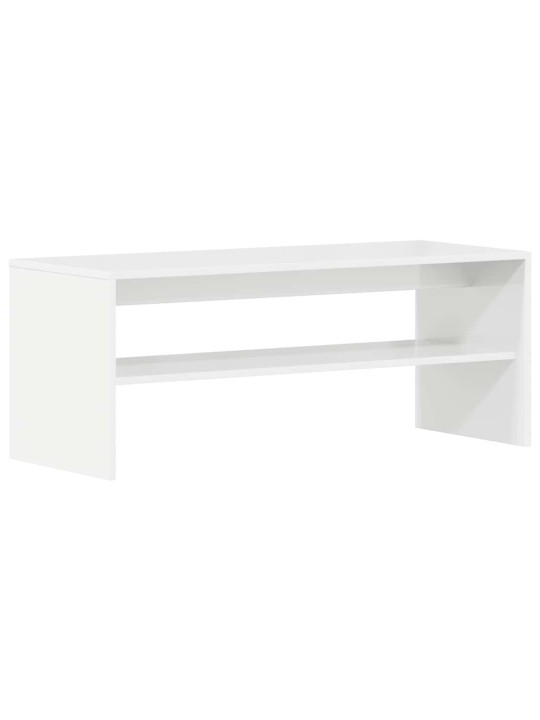 Tv stolek bílý s vysokým leskem 100 x 40 x 40 cm dřevotříska
