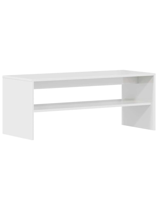 Tv stolek bílý s vysokým leskem 100 x 40 x 40 cm dřevotříska