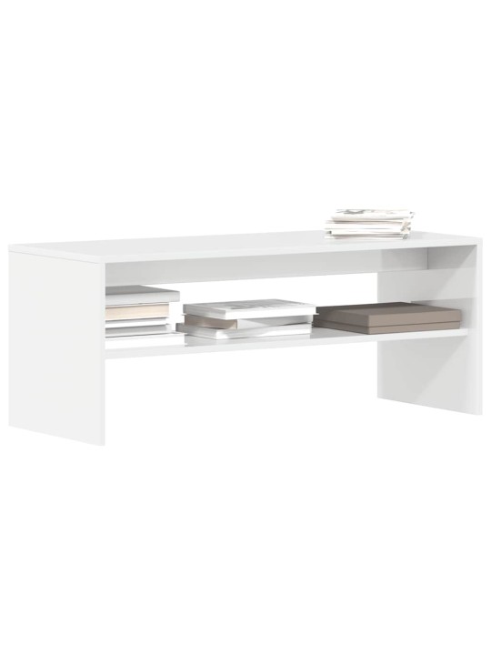 Tv stolek bílý s vysokým leskem 100 x 40 x 40 cm dřevotříska