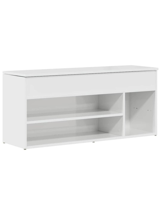 Botník bílý s vysokým leskem 102x30,5x45 cm kompozitní dřevo