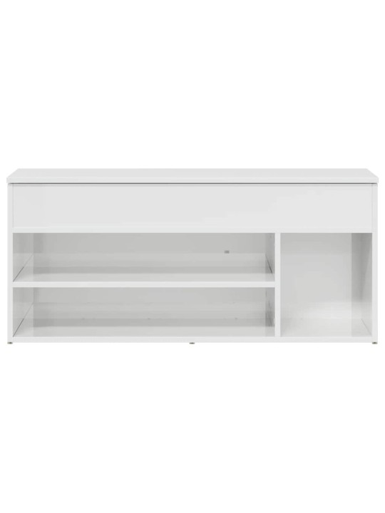 Botník bílý s vysokým leskem 102x30,5x45 cm kompozitní dřevo