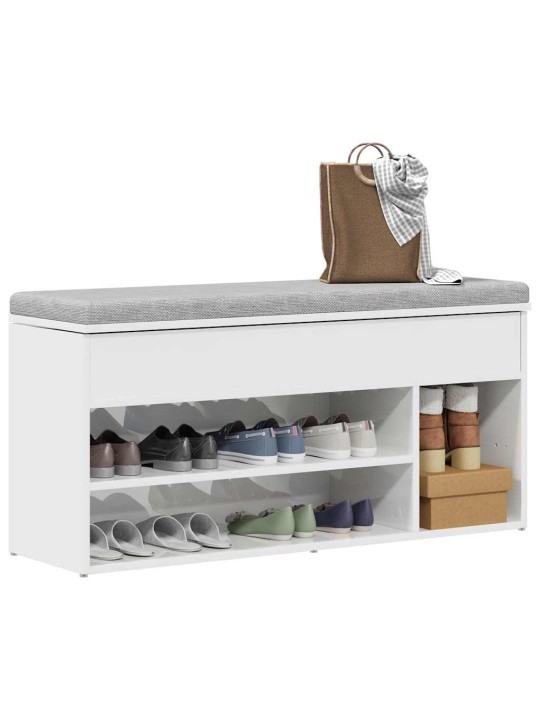Botník bílý s vysokým leskem 102x30,5x45 cm kompozitní dřevo