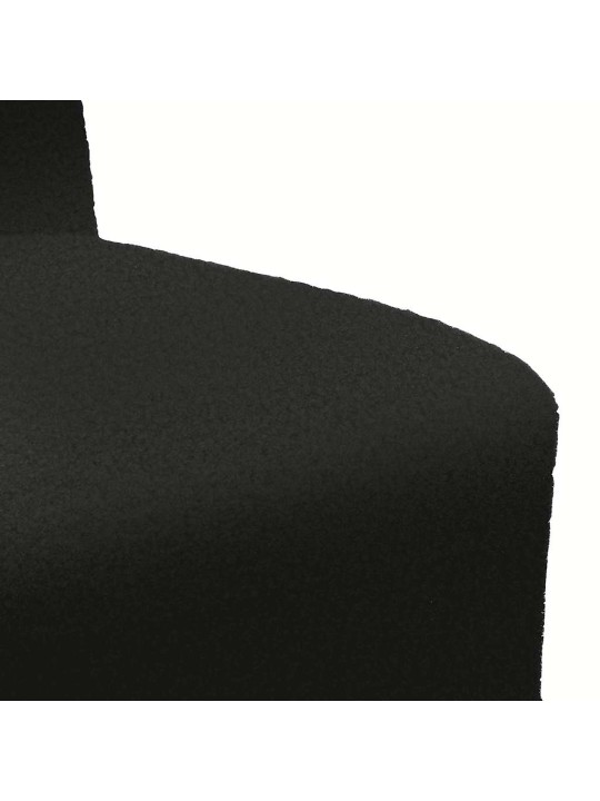 Rozkládací křeslo černé 55 cm vlně podobná kudrnatá tkanina