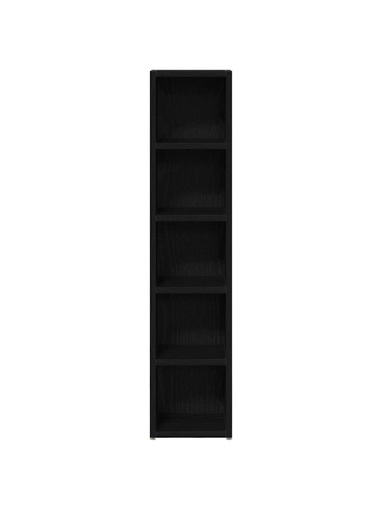 Skříňky na cd 2 ks černý dub 21x16x93,5 cm dřevěné konstrukce