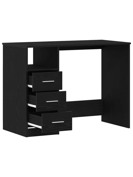 Psací stůl se zásuvkami černý dub 102x50x76 cm kompozitní dřevo
