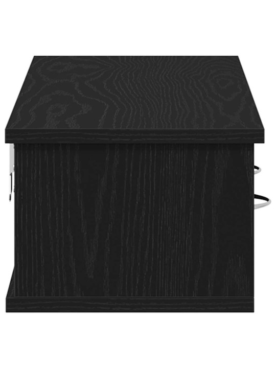 Nástěnná skříňka černý dub 88x26x18,5 cm dřevěná konstrukce