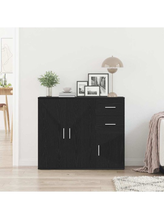 Příborník černý dub 91x29,5x75 cm dřevěná konstrukce