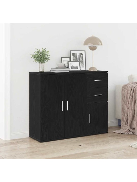 Příborník černý dub 91x29,5x75 cm dřevěná konstrukce