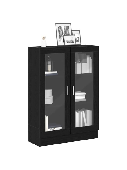 Skříňka na knihy černý dub 82,5x30,5x115 cm dřevěná konstrukce