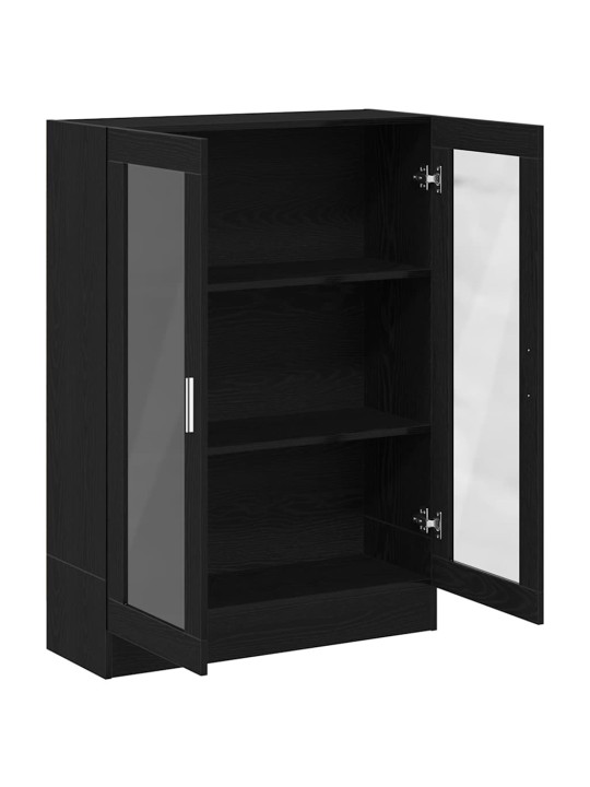 Skříňka na knihy černý dub 82,5x30,5x115 cm dřevěná konstrukce