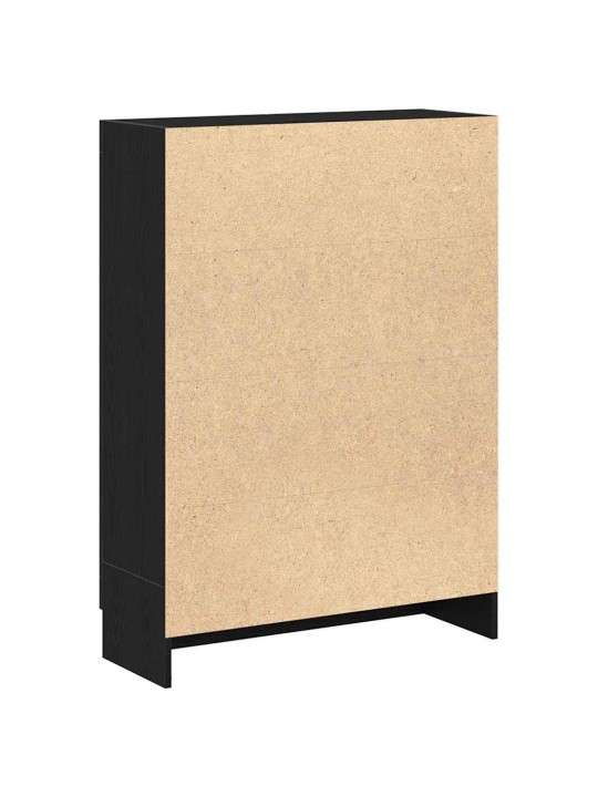 Skříňka na knihy černý dub 82,5x30,5x115 cm dřevěná konstrukce