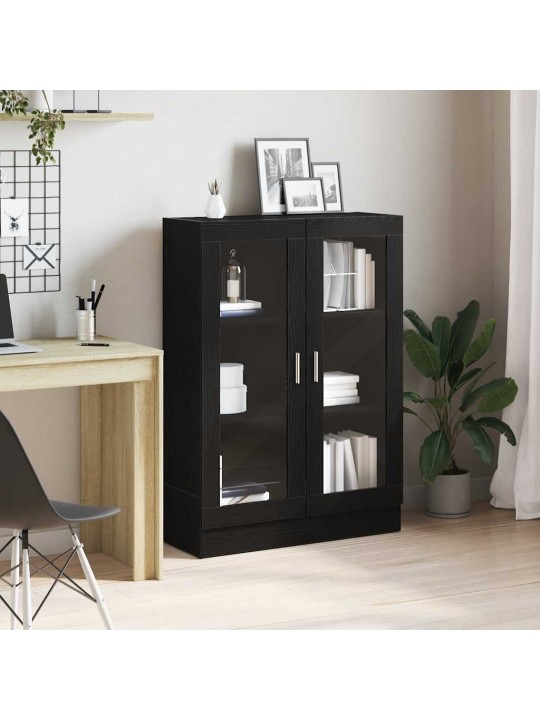 Skříňka na knihy černý dub 82,5x30,5x115 cm dřevěná konstrukce