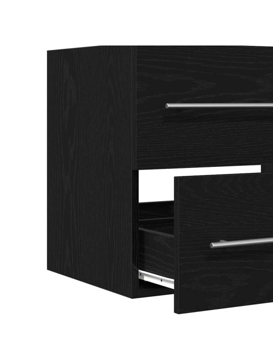 Koupelnová skříňka s umyvadlem černý dub dřevěná konstrukce