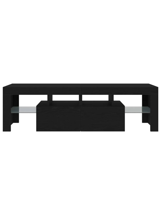 Tv stolek s led černý dub 140 x 36,5 x 40 cm kompozitní dřevo