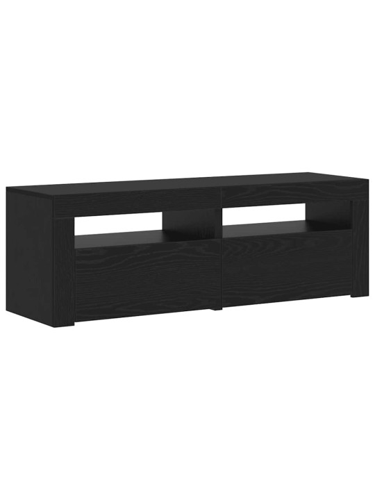 Tv stolek s led černý dub 120 x 35 x 40 cm kompozitní dřevo