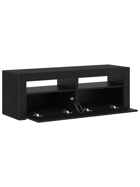 Tv stolek s led černý dub 120 x 35 x 40 cm kompozitní dřevo