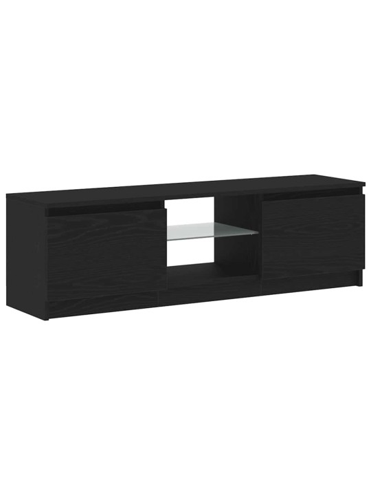 Tv stolek s led černý dub 120 x 30 x 36 cm kompozitní dřevo