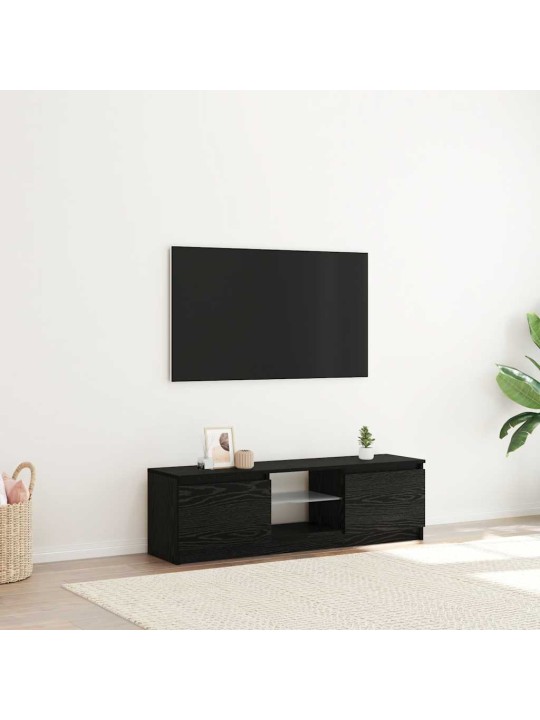 Tv stolek s led černý dub 120 x 30 x 36 cm kompozitní dřevo