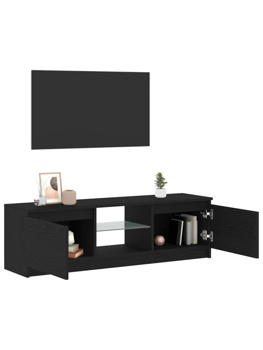 Tv stolek s led černý dub 120 x 30 x 36 cm kompozitní dřevo