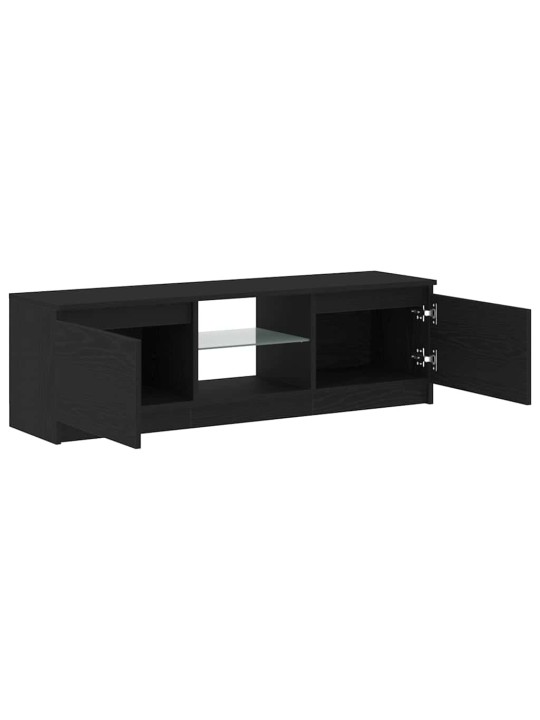 Tv stolek s led černý dub 120 x 30 x 36 cm kompozitní dřevo