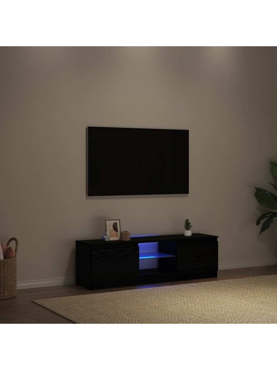 Tv stolek s led černý dub 120 x 30 x 36 cm kompozitní dřevo