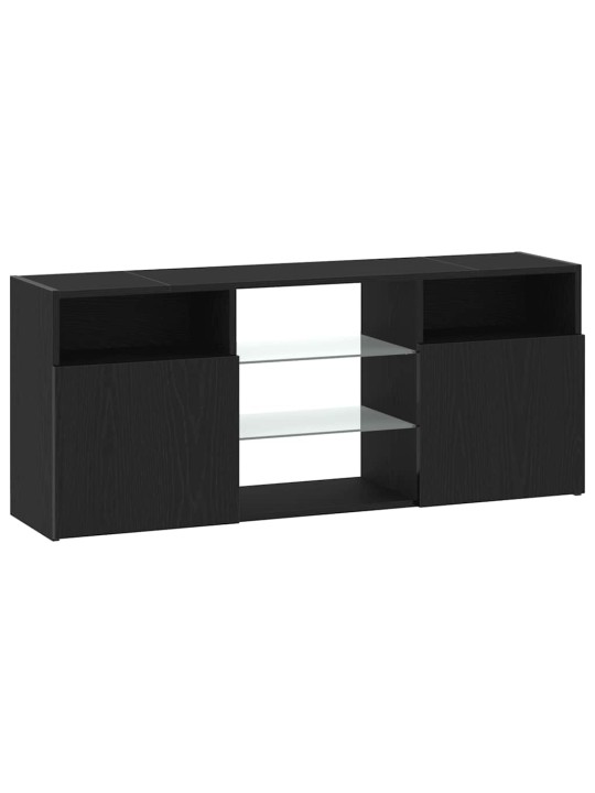 Tv stolek s led černý dub 120 x 30 x 50 cm kompozitní dřevo