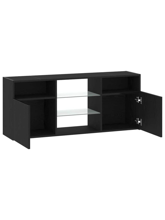 Tv stolek s led černý dub 120 x 30 x 50 cm kompozitní dřevo