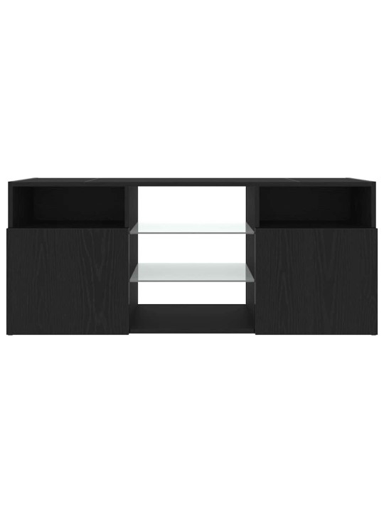Tv stolek s led černý dub 120 x 30 x 50 cm kompozitní dřevo