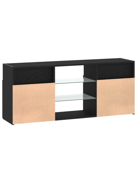 Tv stolek s led černý dub 120 x 30 x 50 cm kompozitní dřevo